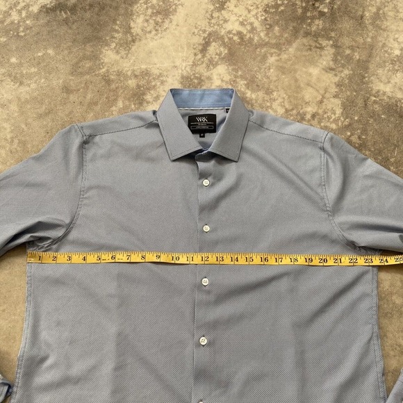 Wrk Shirt Mens Size 17 Button Down 4 Way Stretch Blue‎ Work Rest Karma Comfort - Picture 2 of 10